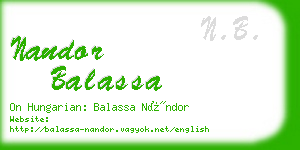 nandor balassa business card